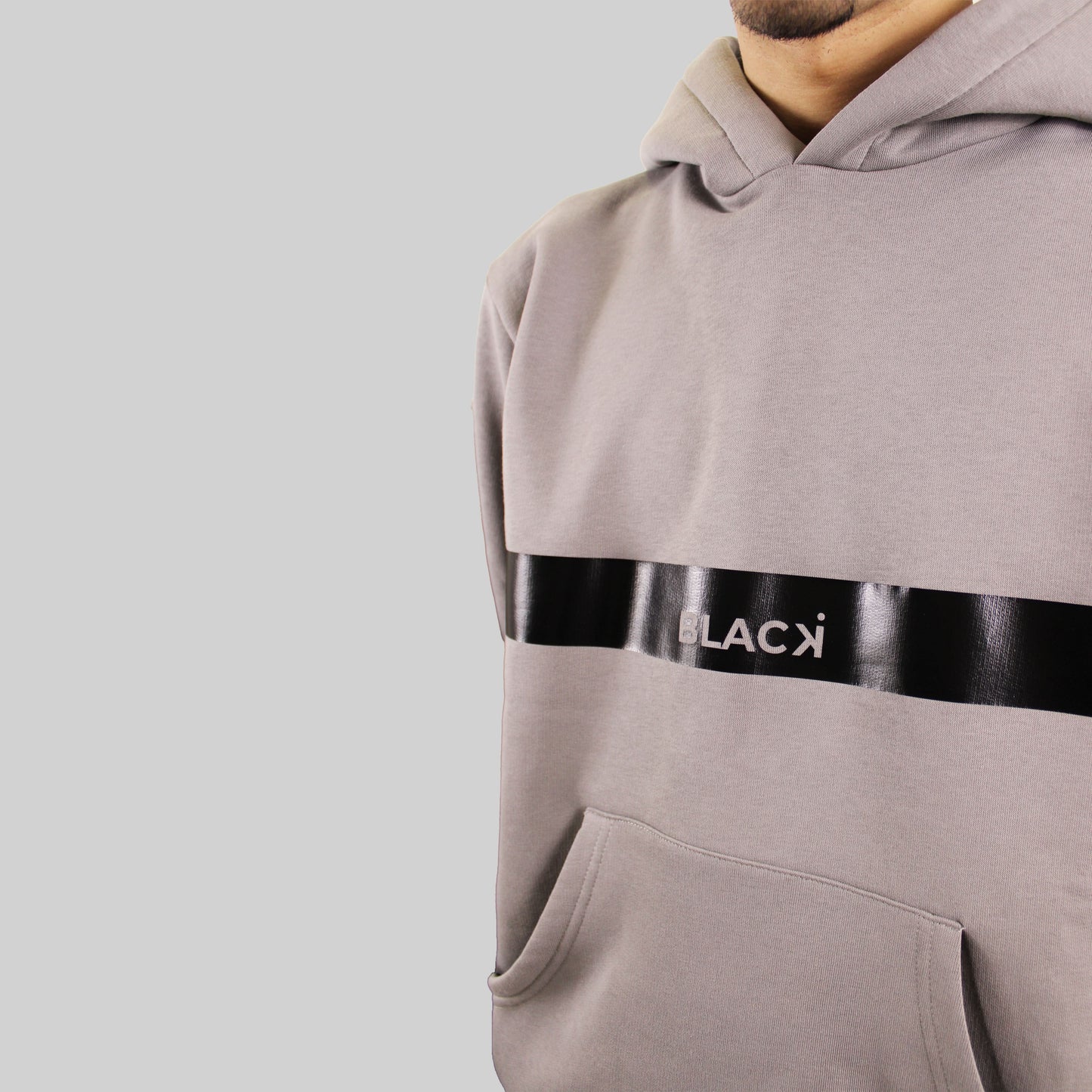 Hoodie Black Line Grey