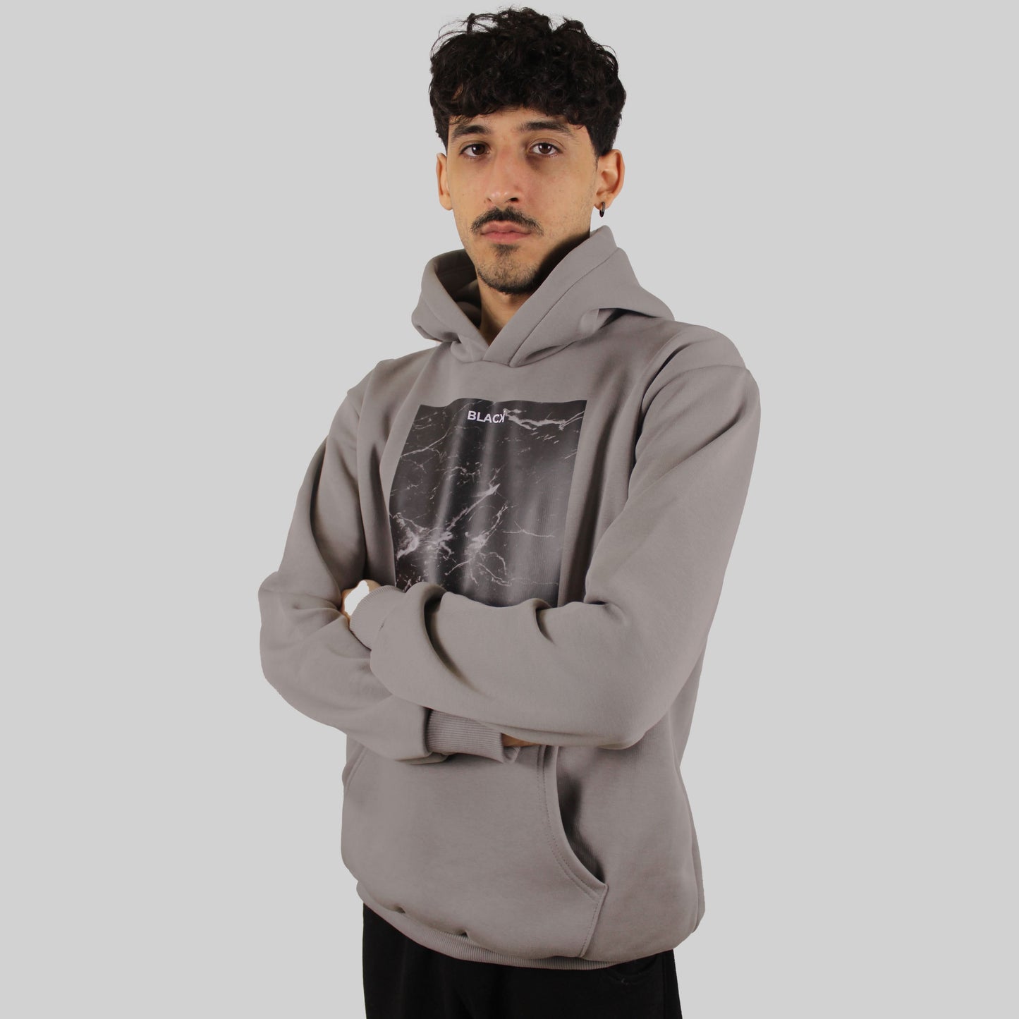 Felpa black marble grey